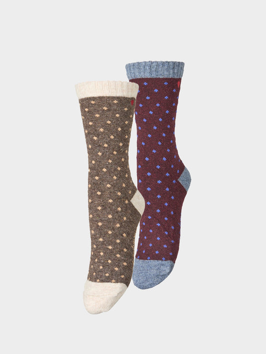 Dotted Wola Sock 2 Pack OneSize BeckSöndergaard.no