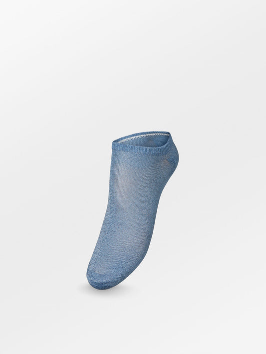 Solid Glitter Sneakie Sock - Blue Socks BeckSöndergaard.no