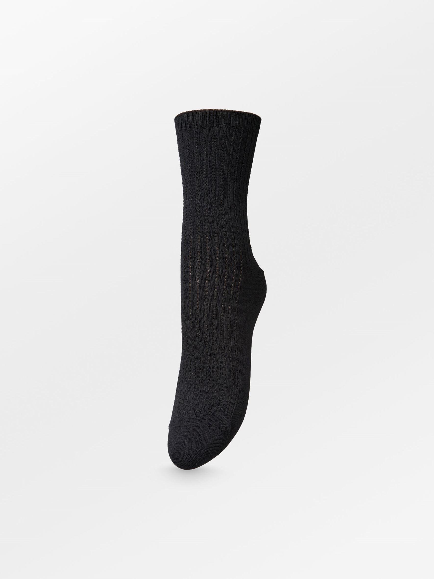 Becksöndergaard, Helga Crochet Sock  - Black/Black, socks, socks, noos, black week, black week, noos