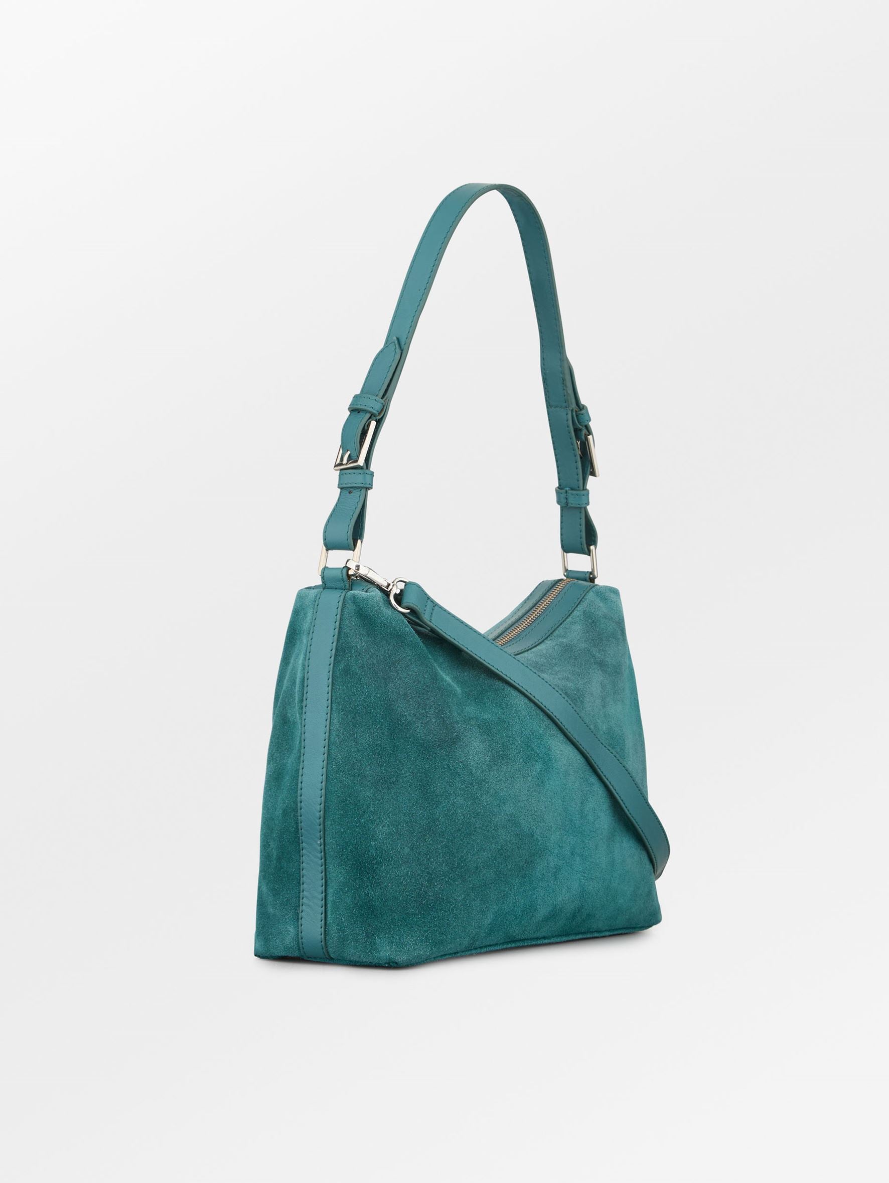 Becksöndergaard, Suede Ginni Medium Bag - Mediteal Green, bags, bags, bags, bags
