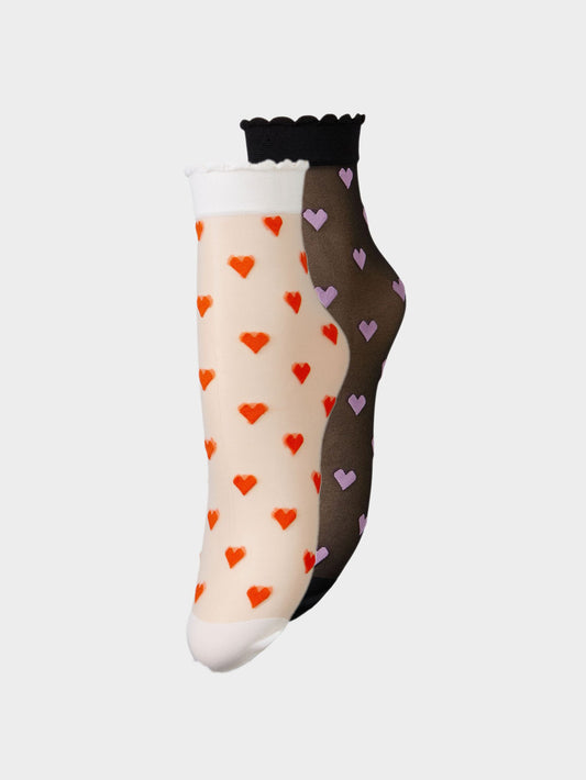 Becksöndergaard, Dagmar Hearts Sock 2 pack - Black/White, archive, archive