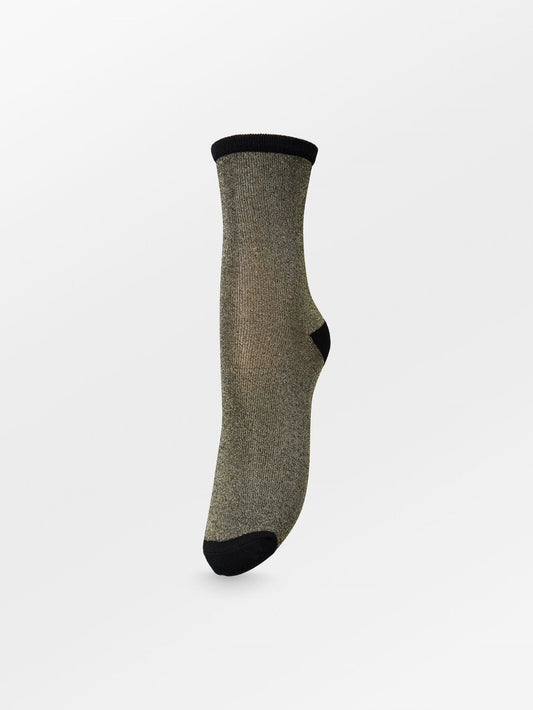 Dina Solid Glittersock - Gold Socks BeckSöndergaard.no