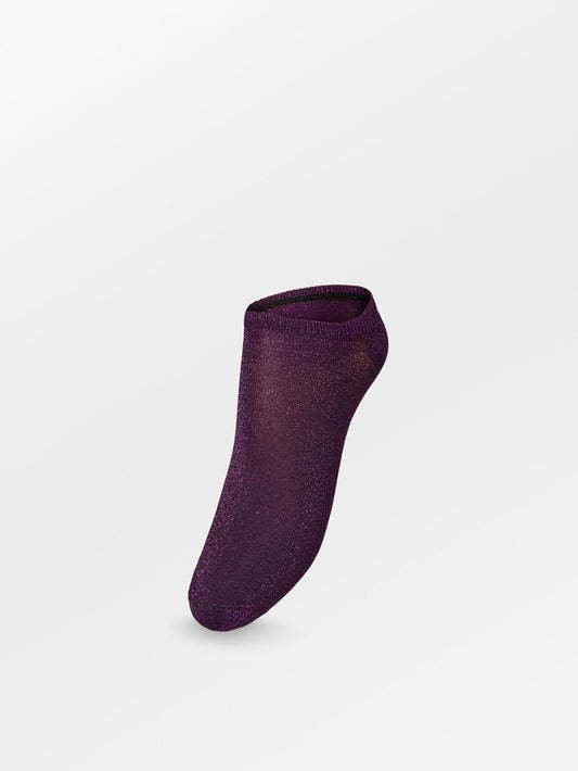 Solid Glitter Sneakie Sock - Purple Socks BeckSöndergaard.no