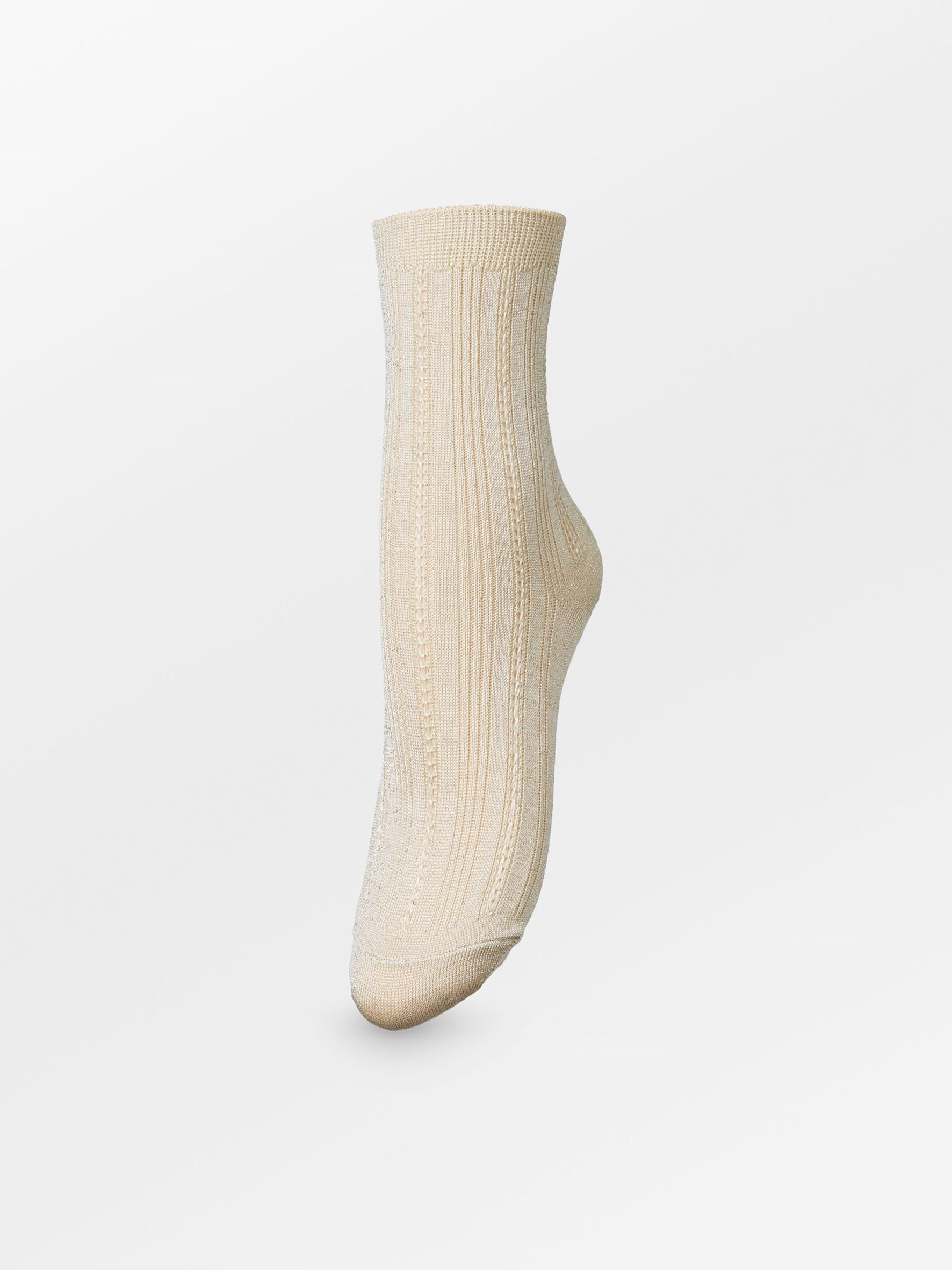 Glitter Drake Sock - Beige Socks BeckSöndergaard.no