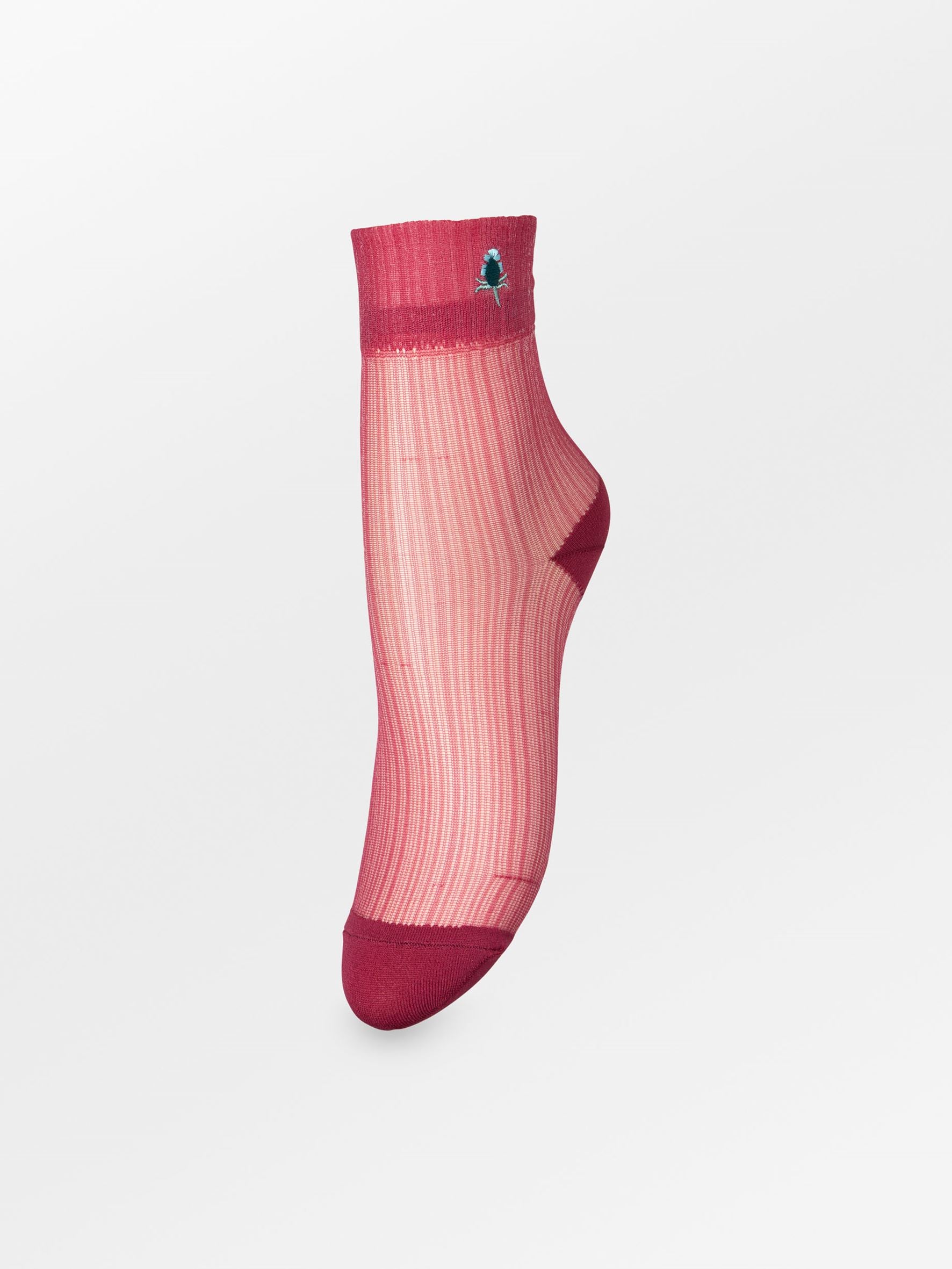 Becksöndergaard, Bloomy Sheer Sock - Deep Claret Red, socks, mid season sale, mid season sale, socks, black week, black week