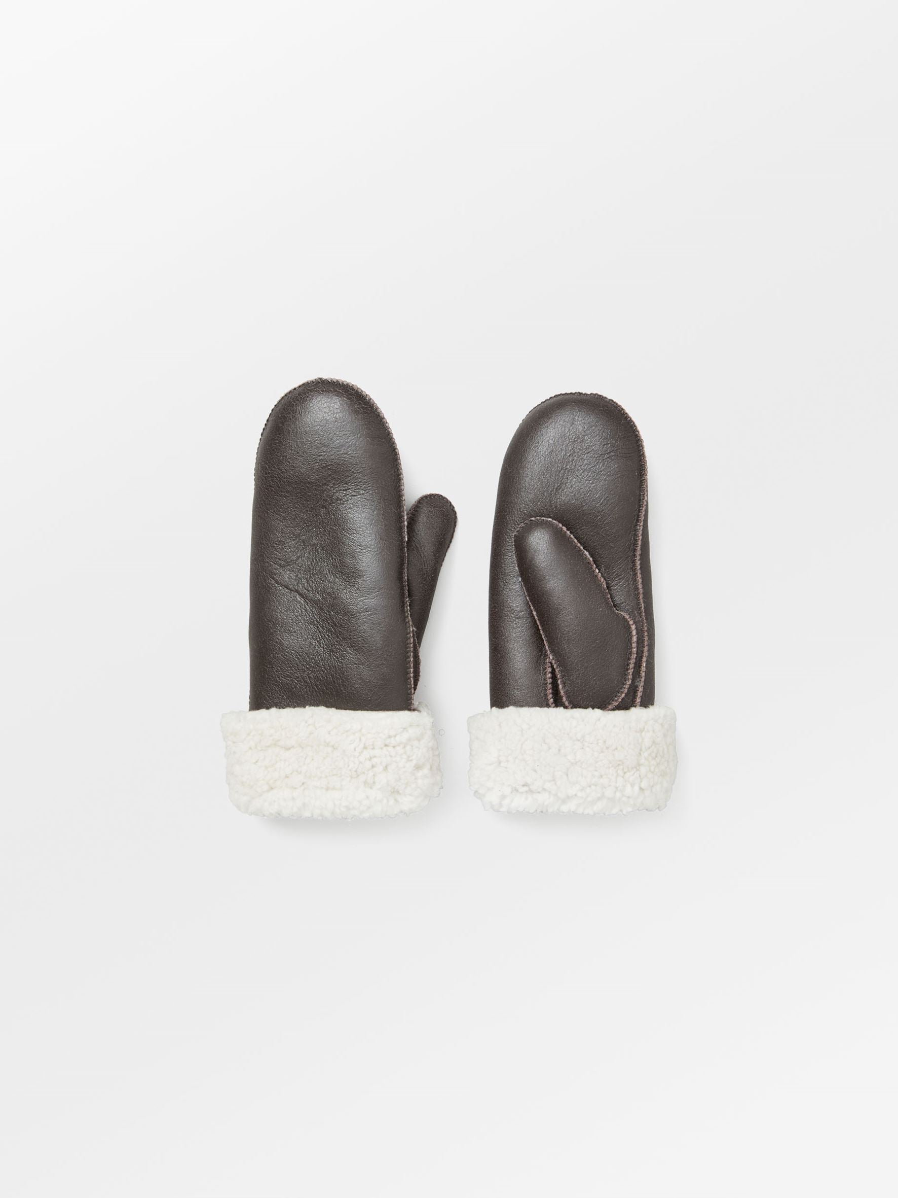 Becksöndergaard, Doa Smooth Shearling Mitten - Dark Chocolate, accessories, accessories, winter accessories, winter accessories