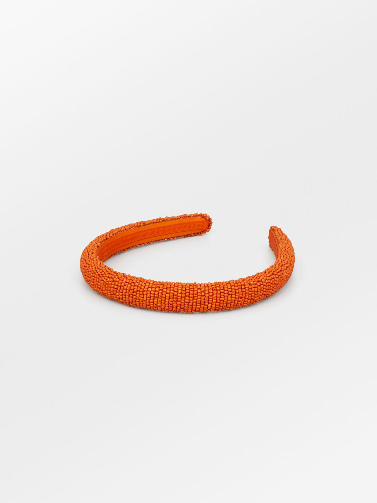 Solid Slim Beaded Hairbrace - Orange OneSize BeckSöndergaard.no