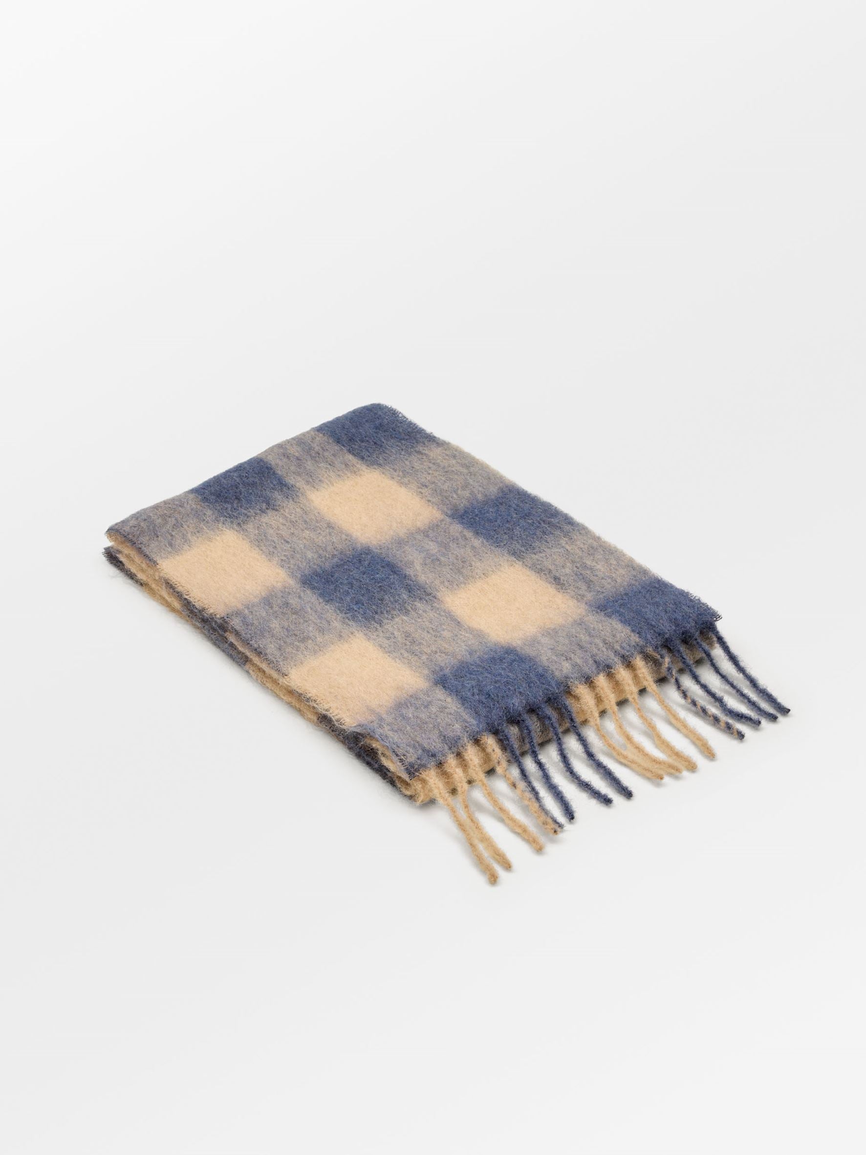 Check Mincho Scarf - Blue OneSize BeckSöndergaard.no