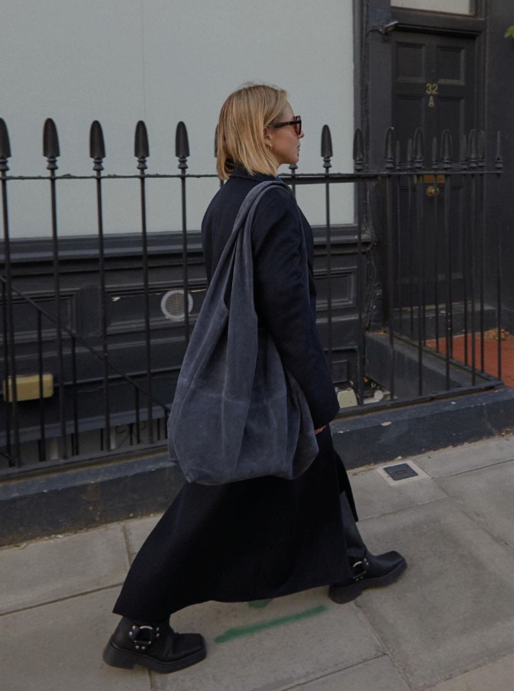 Suede Dalliea Shopper Bag - Dark Blue OneSize BeckSöndergaard.no