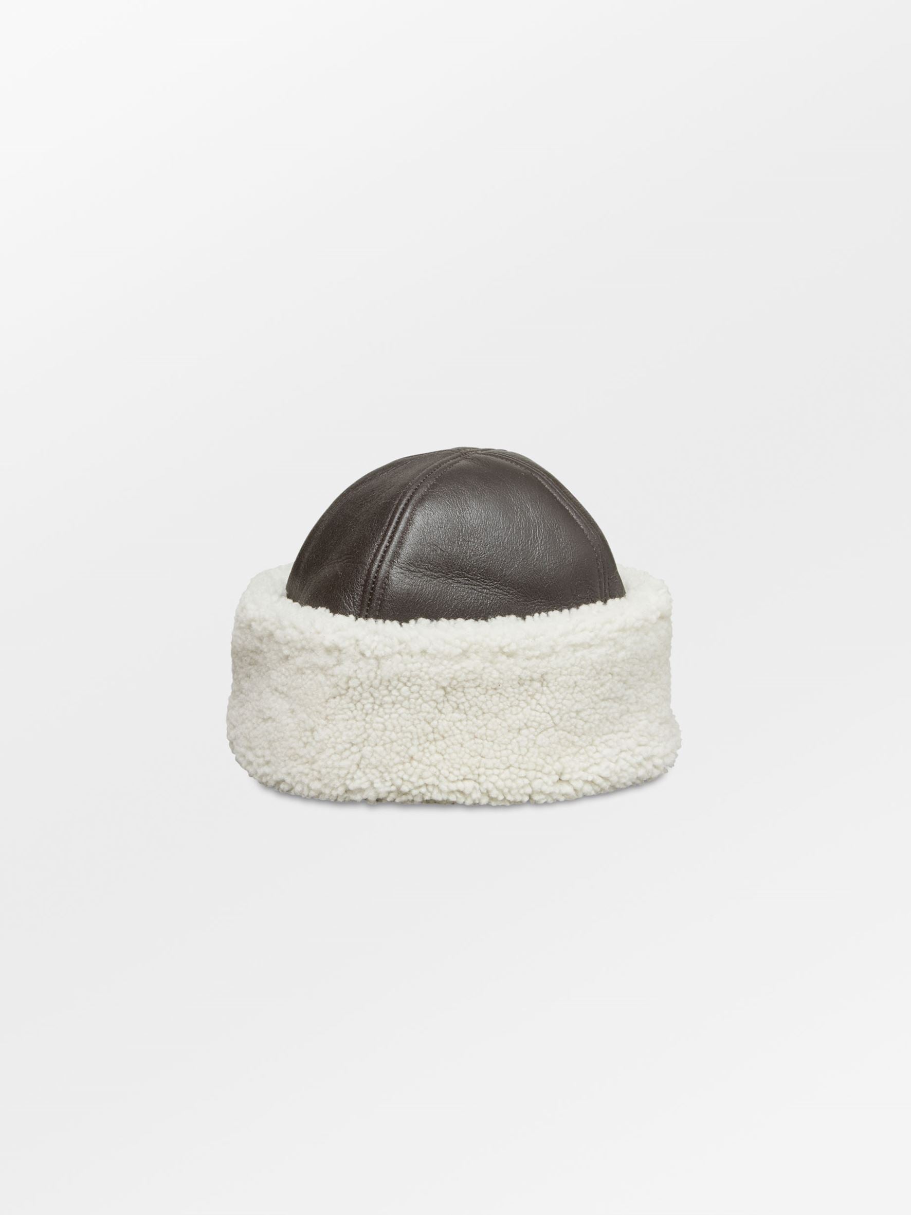 Becksöndergaard, Dora Smooth Shearling Hat - Dark Chocolate, accessories, accessories