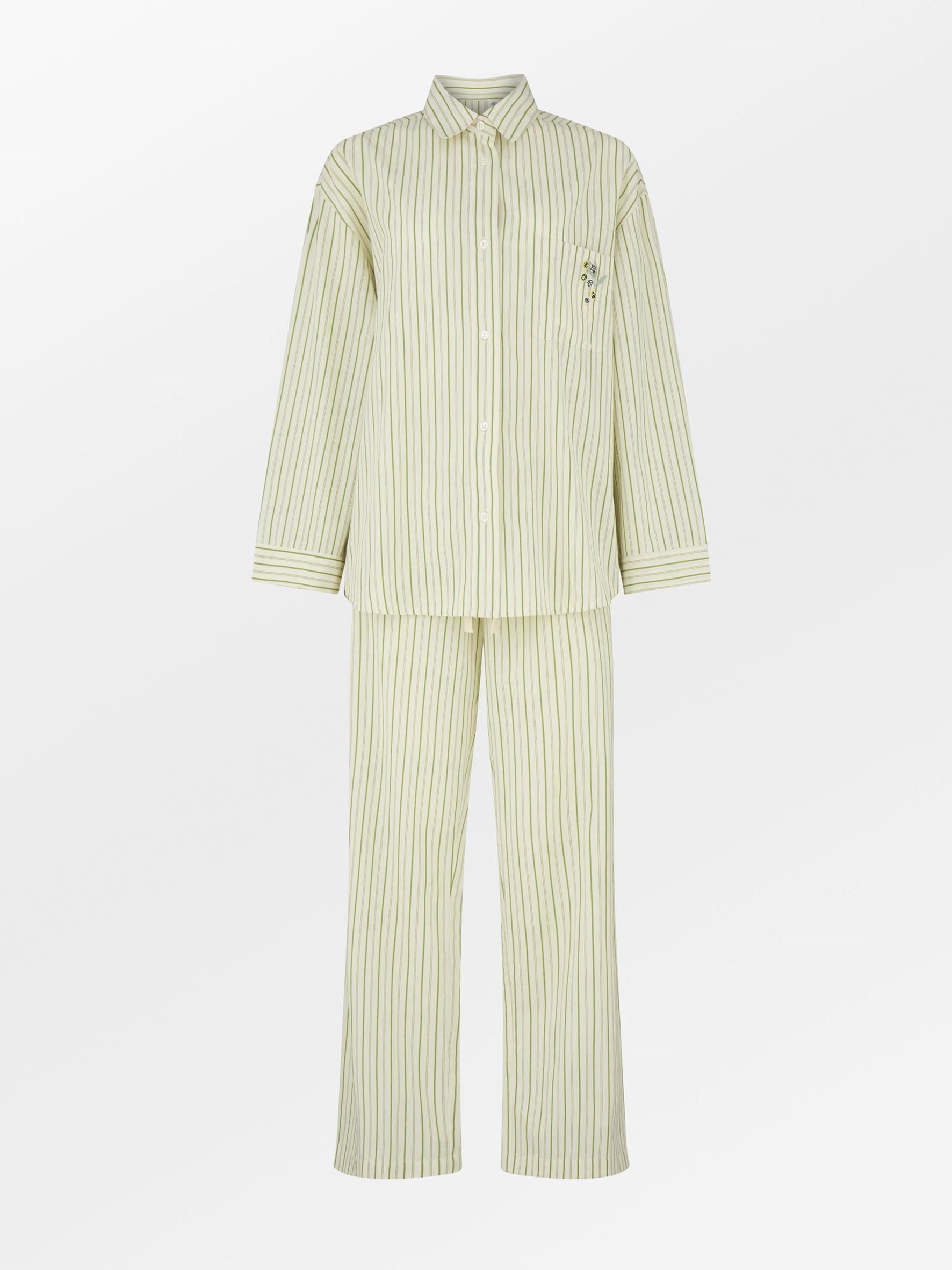 Becksöndergaard, Suri Pyjamas Set - Off White/Green, archive, homewear, homewear, archive, gifts, black week, black week