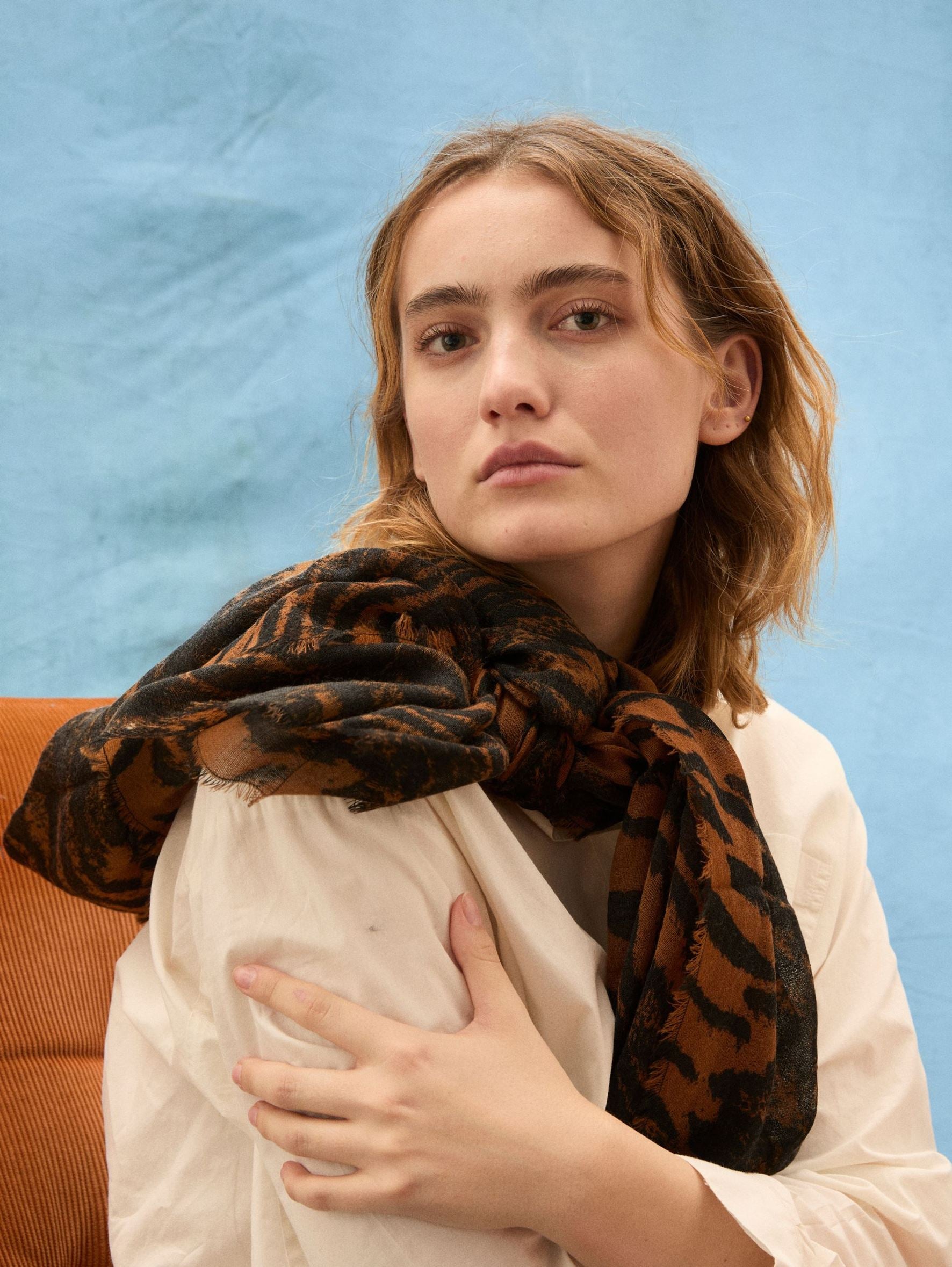 Becksöndergaard, Tigarea Woo Scarf - Brown Sugar, scarves, archive, scarves, archive, black week, black week