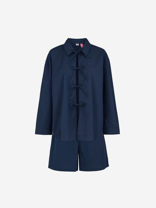 Becksöndergaard, Solid Set Shirt+Shorts - Dress Blue, homewear, homewear