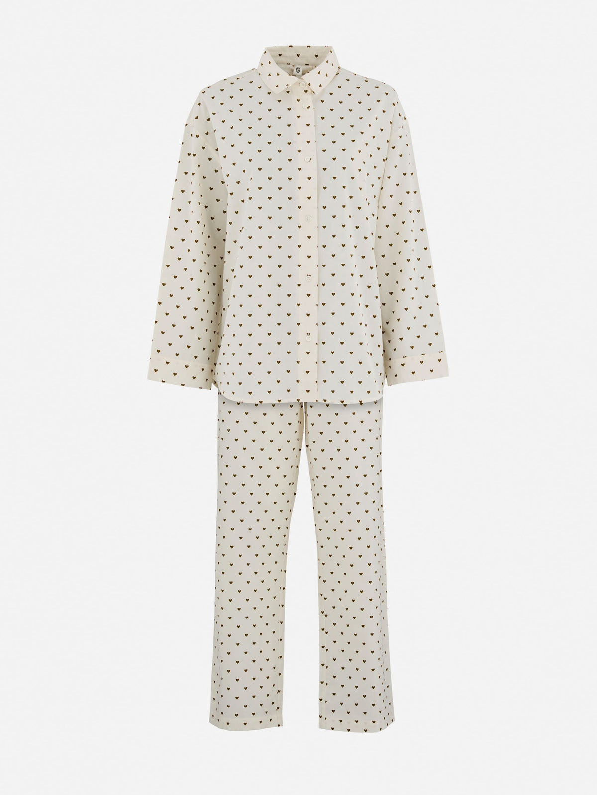 Becksöndergaard, Hearts Pyjamas Set - Off-White/Brown, news, homewear, trending now, most popular