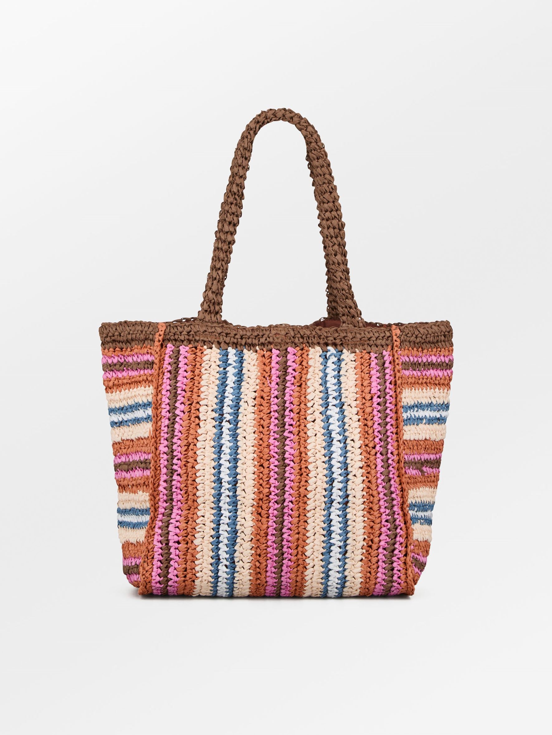 Stripe Straw Tota Bag OneSize BeckSöndergaard.no