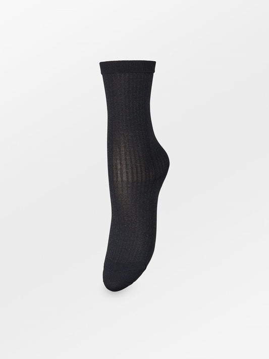 Becksöndergaard, Stripy Glitter Sock - Black, socks, mid season sale, mid season sale, socks, black week, black week