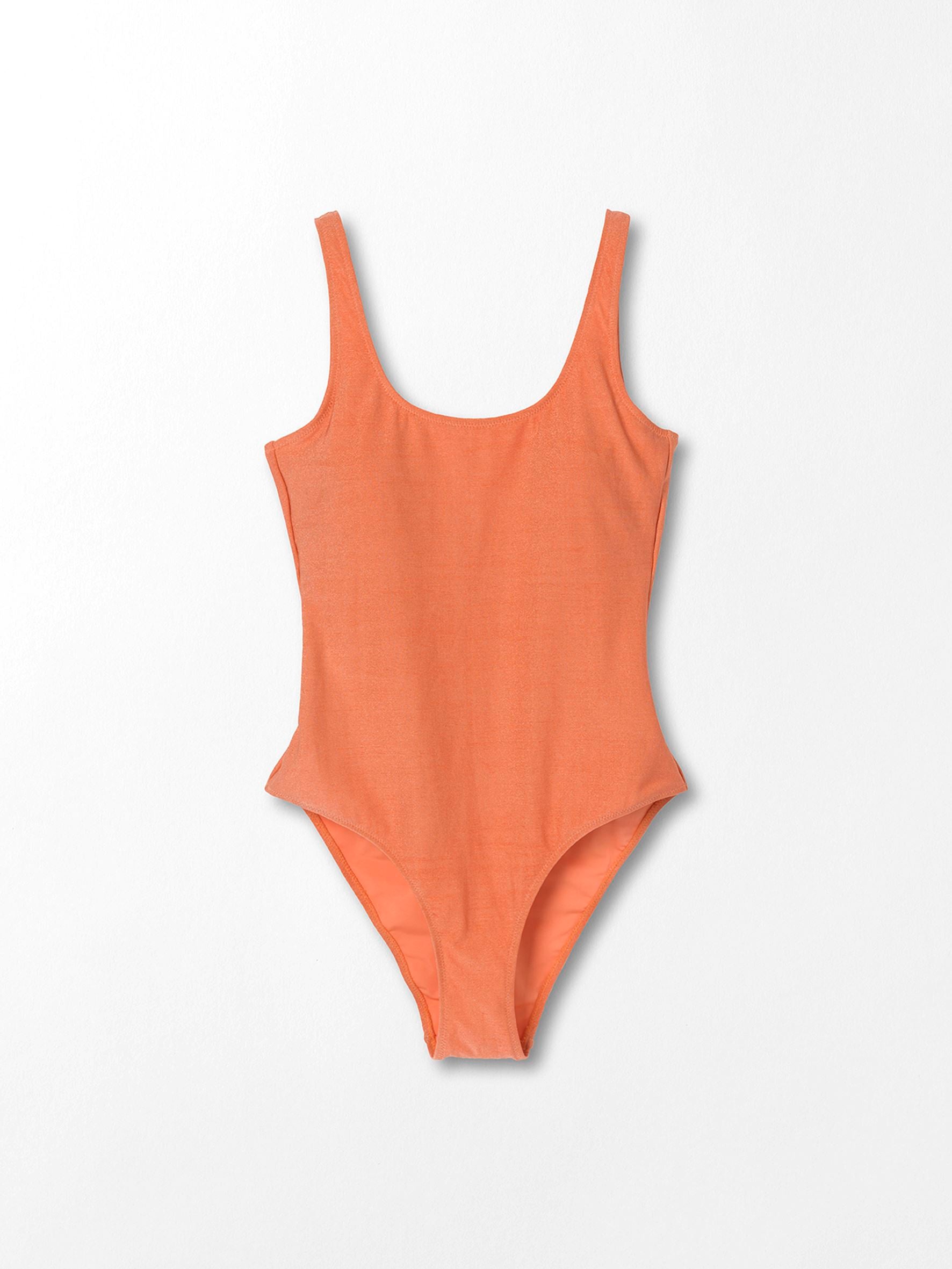 Solid Scallop Swimsuit Clothing   BeckSöndergaard.no