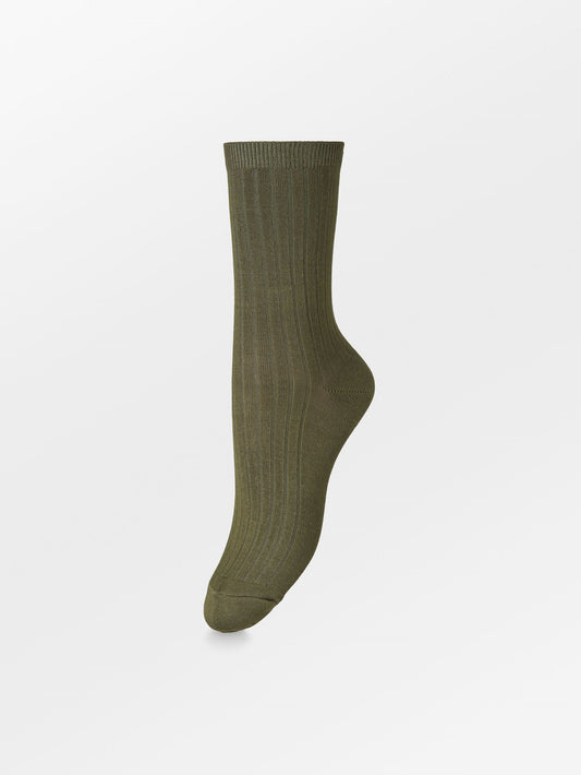 Becksöndergaard, Elva Solid Sock - Burnt Olive, socks, archive, archive, sale, sale, socks