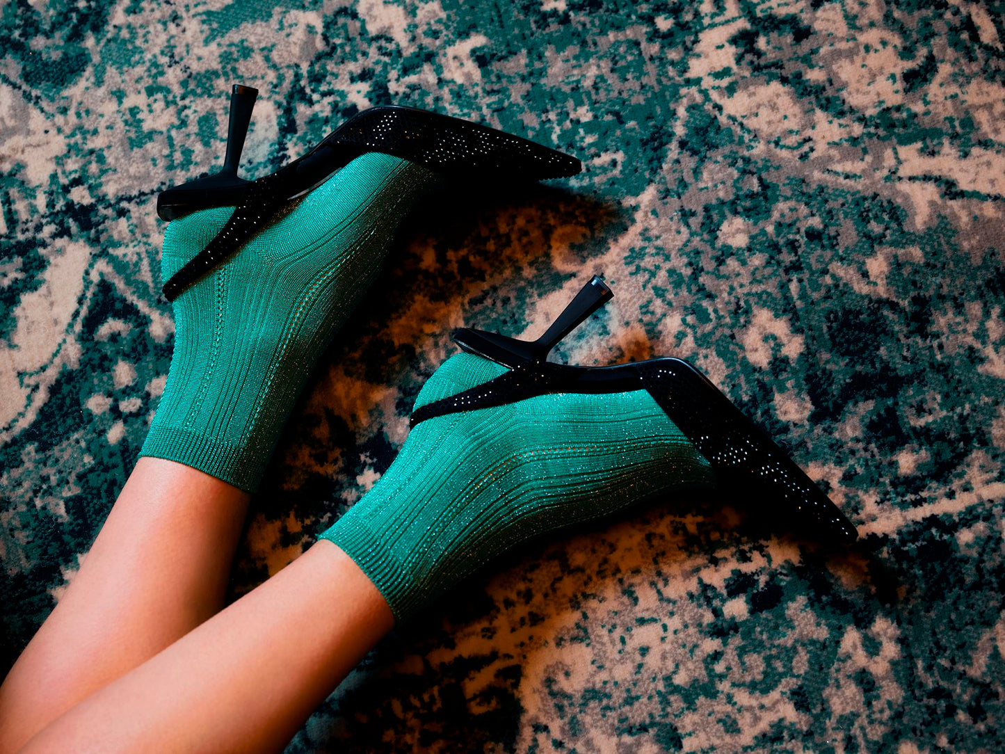Glitter Drake Sock - Irish Green Socks   BeckSöndergaard.no